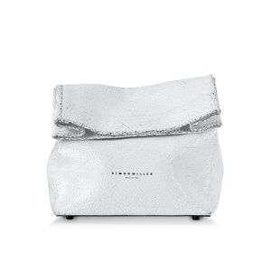 Simon Miller white crackle leather lunch Bag